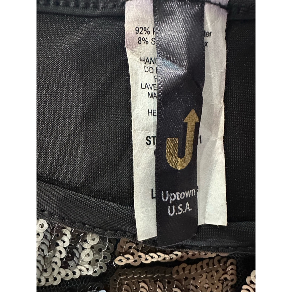 Women's J Uptown U.S.A. Dress Size L Black and Gold - Picture 4 of 5